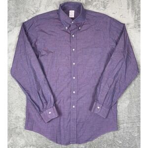 VINTAGE Brooks Brothers Makers 16-6 Purple Iridescent oxford made‎ in USA shirt